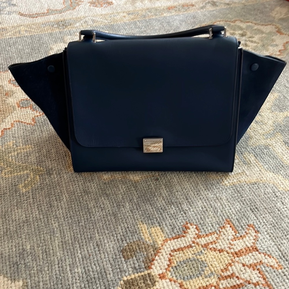 Celine navy blue medium trapeze bag- pristine condition- used only a few times